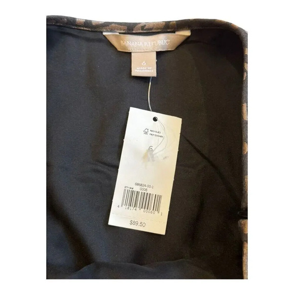 NEW Banana Republic Women’s Size 6 Leopard Print Black & Gold Metallic Skirt - Picture 2 of 3